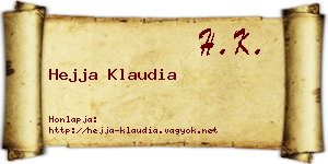 Hejja Klaudia névjegykártya