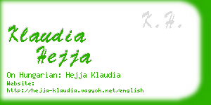 klaudia hejja business card